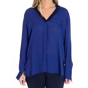 New Vince Stellar Colorblock Silk Blouse